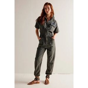 Free People WTF Marci Coveralls in Dark Wash • Medium • Like NEW Condition